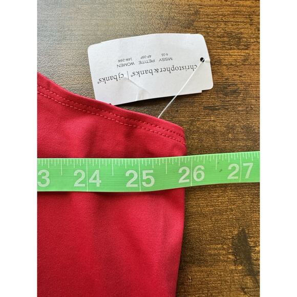 CJ Banks Size 3X Red Tank knit top sleeveless New Classic Basic Layer Blouse - Picture 7 of 8